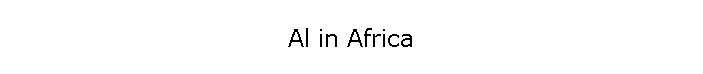 Al in Africa